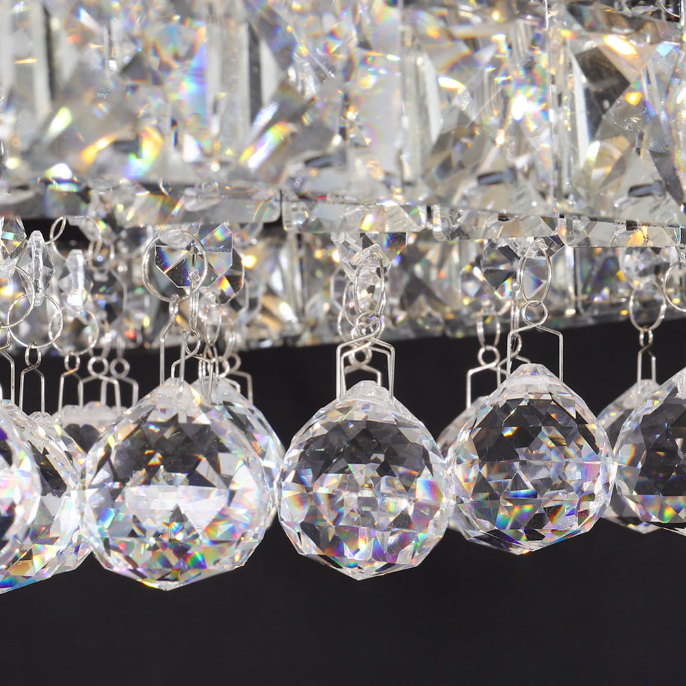Modern Fancy Crystal Led Flush Mount Ceiling Light | Warm