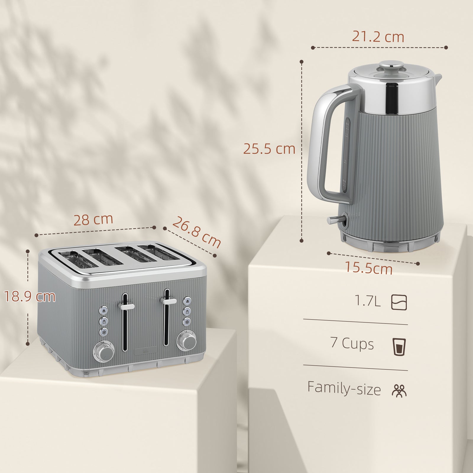 Rapid Boil Kettle & Toaster Set | Tan