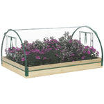 Wooden Raised Bed With Mini Greenhouse