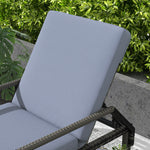 Rattan Wicker Chaise Lounger W/ Adjustable Backrest | Dark Gray
