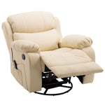 Massage Recliner Manual W/ Footrest Remote | Beige