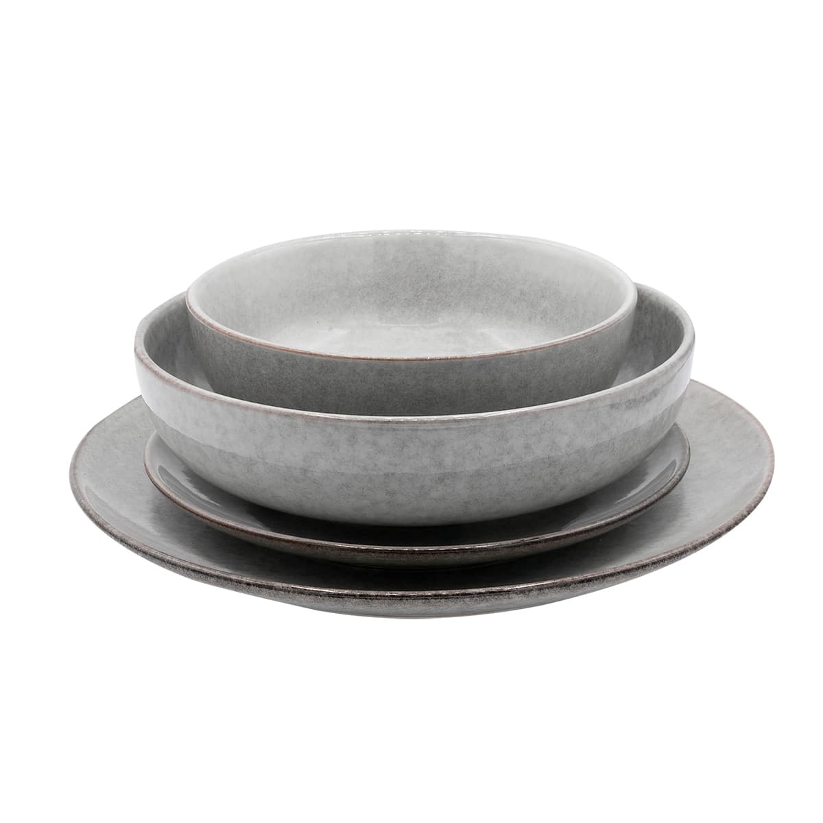 Nordic Stoneware Dinner Set | 16 Piece | Grey