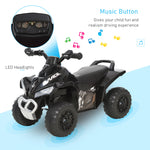 No Power Quad Toddler Ride On Car Foot-to-floor Sliding | Black