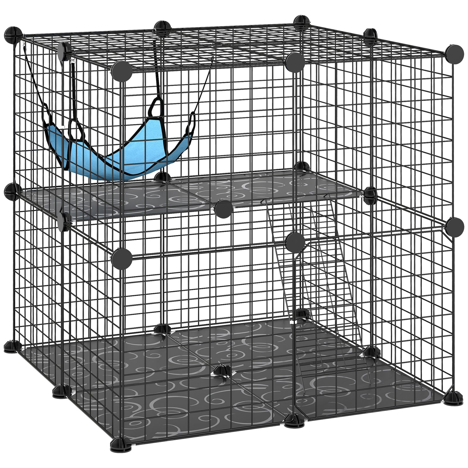 Indoor Cat Cage With Diy Customisable Design | 70cm | Black