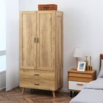 2 Door Wardrobe With 2 Drawers And Hanging Rail For Bedroom