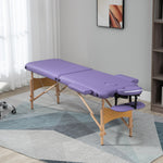 Wooden Folding Spa Beauty Massage Table W/ 2 Sections | One Size | Purple