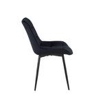 Erica Plush Velvet Comfort Dining Chairs - Set Of 4 | One Size | Black