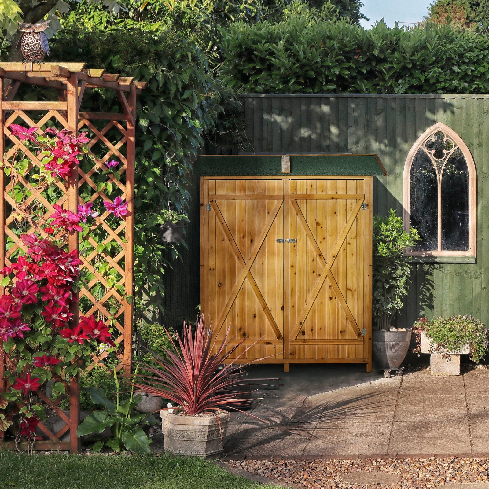 Garden Storage Shed Tool Organizer W/ Table | Natura