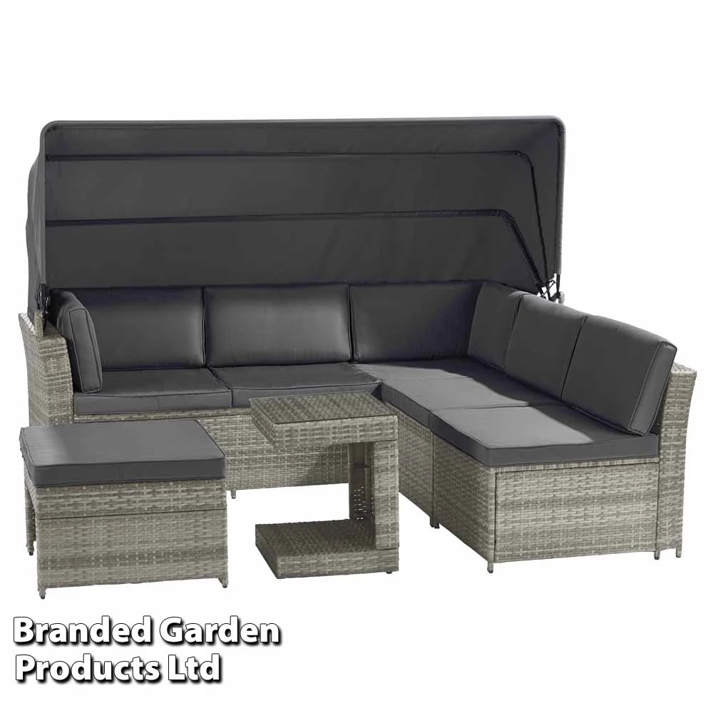 Garden_Gear California Rattan Daybed With Canopy