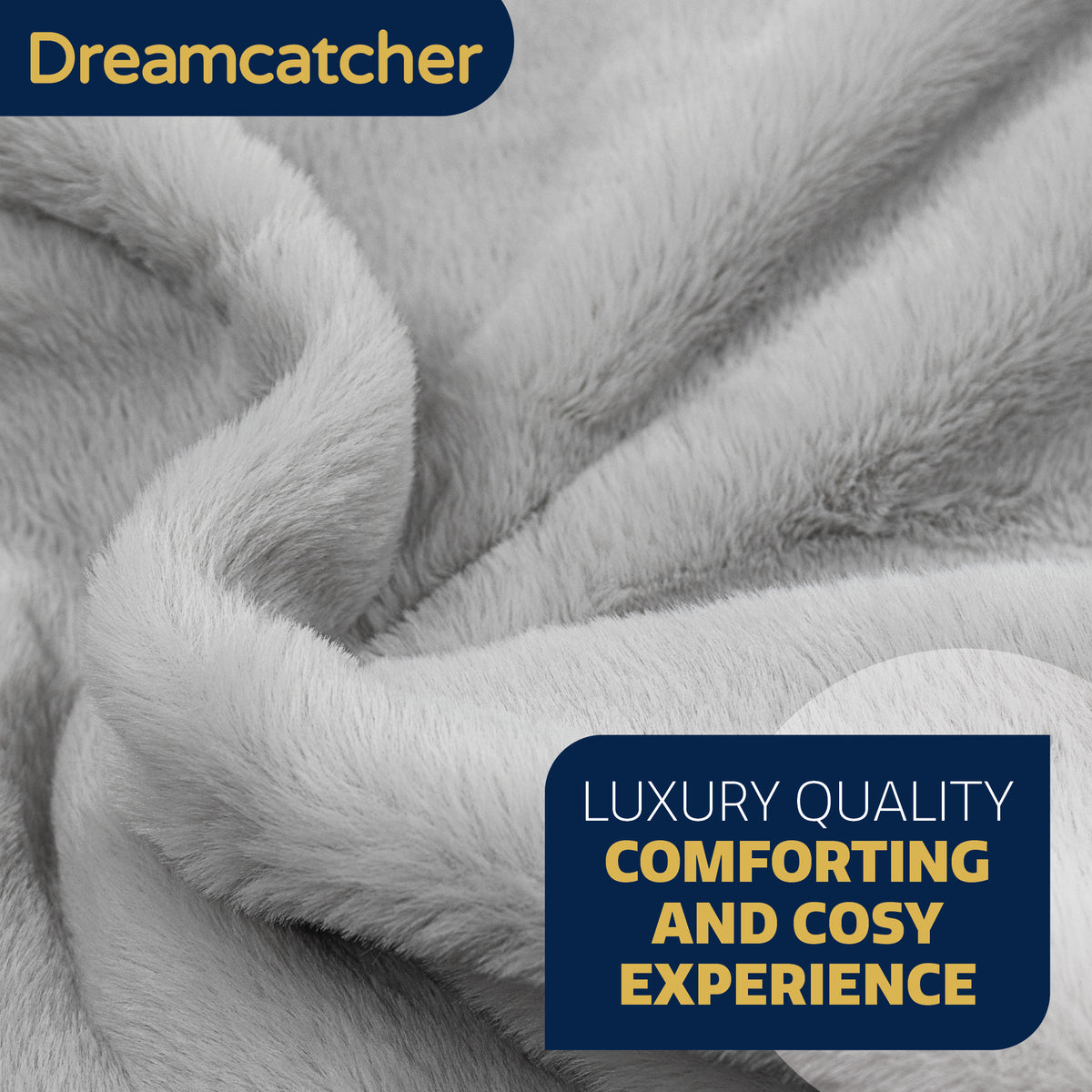 Heated Throw Faux Fur Electric Blanket 160 X 130cm Thermal Blanket & Timer 9 Heat Settings | Double | Light Grey