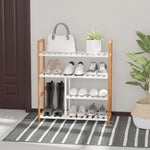 4-tier Shoe Rack Simple Home Storage W/ Wood Frame