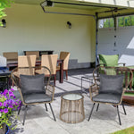 3 Pcs Webbed Pe Rattan Outdoor Patio Set W/ Cushions | Gray