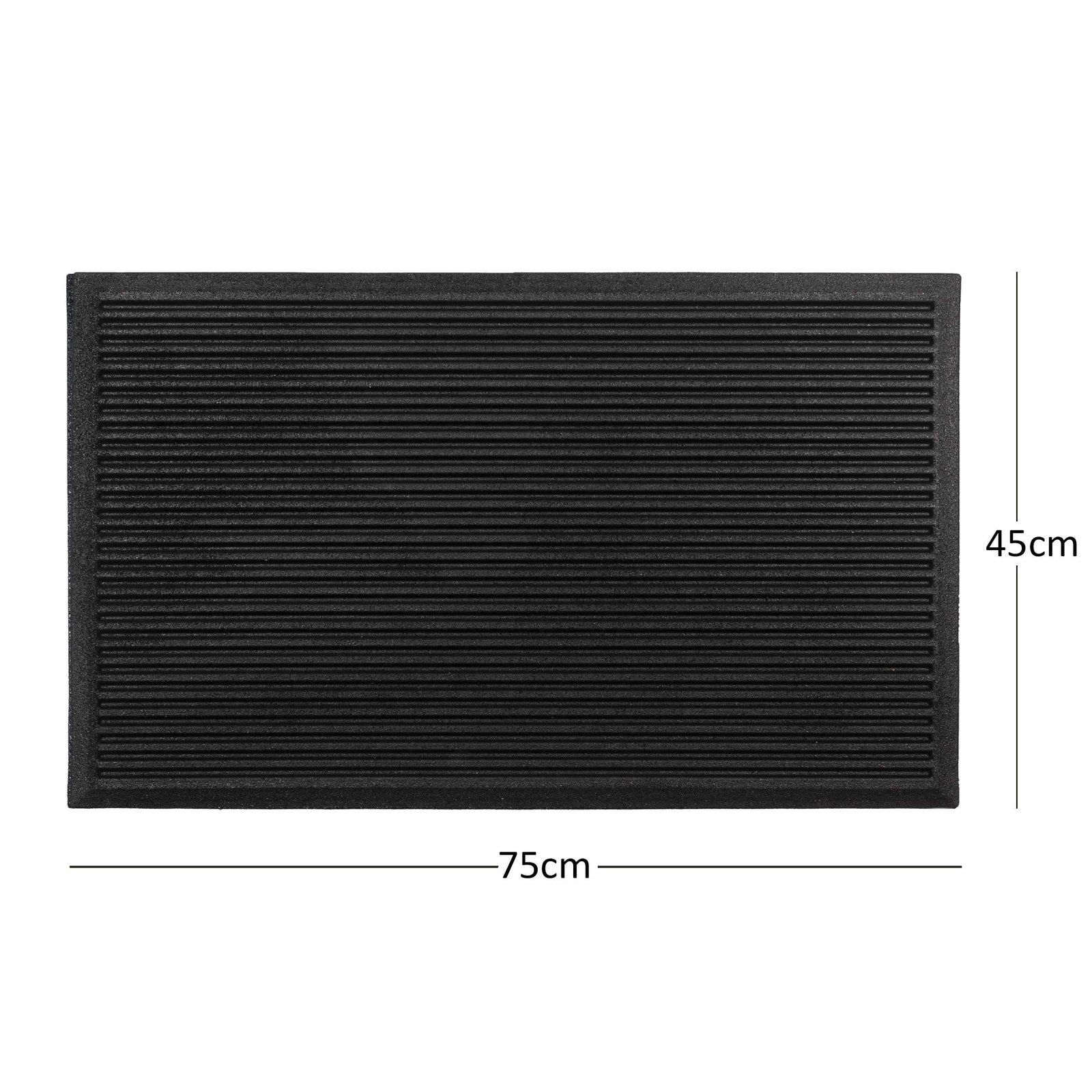 Nicoman Ribbed Harmony Entrance Doormat | 75cm x 44cm | Black