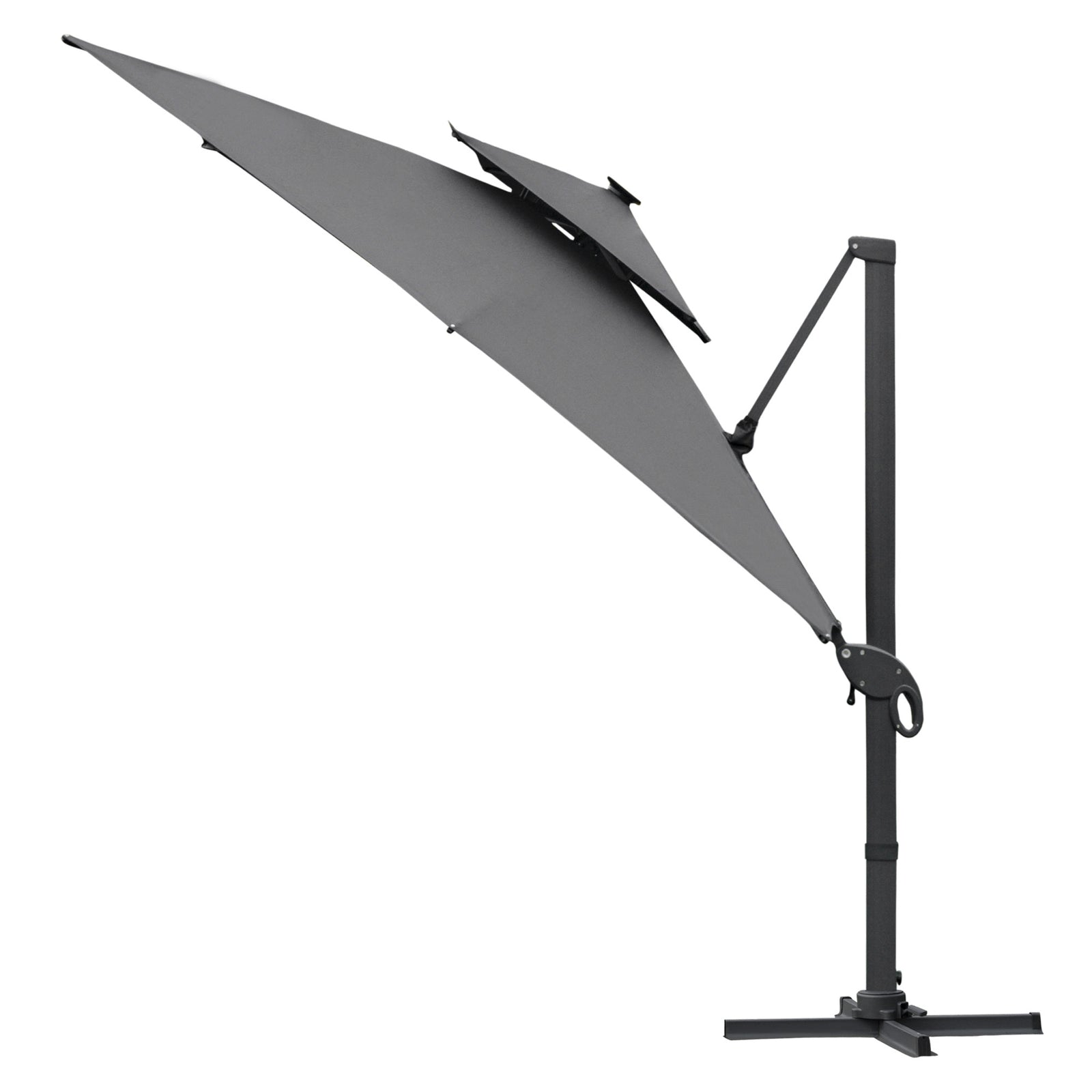 3x3m Aluminum Canopy W/ Adjustable Pole, Dark Grey