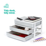 3 Drawer Large Desk Organiser - Grey