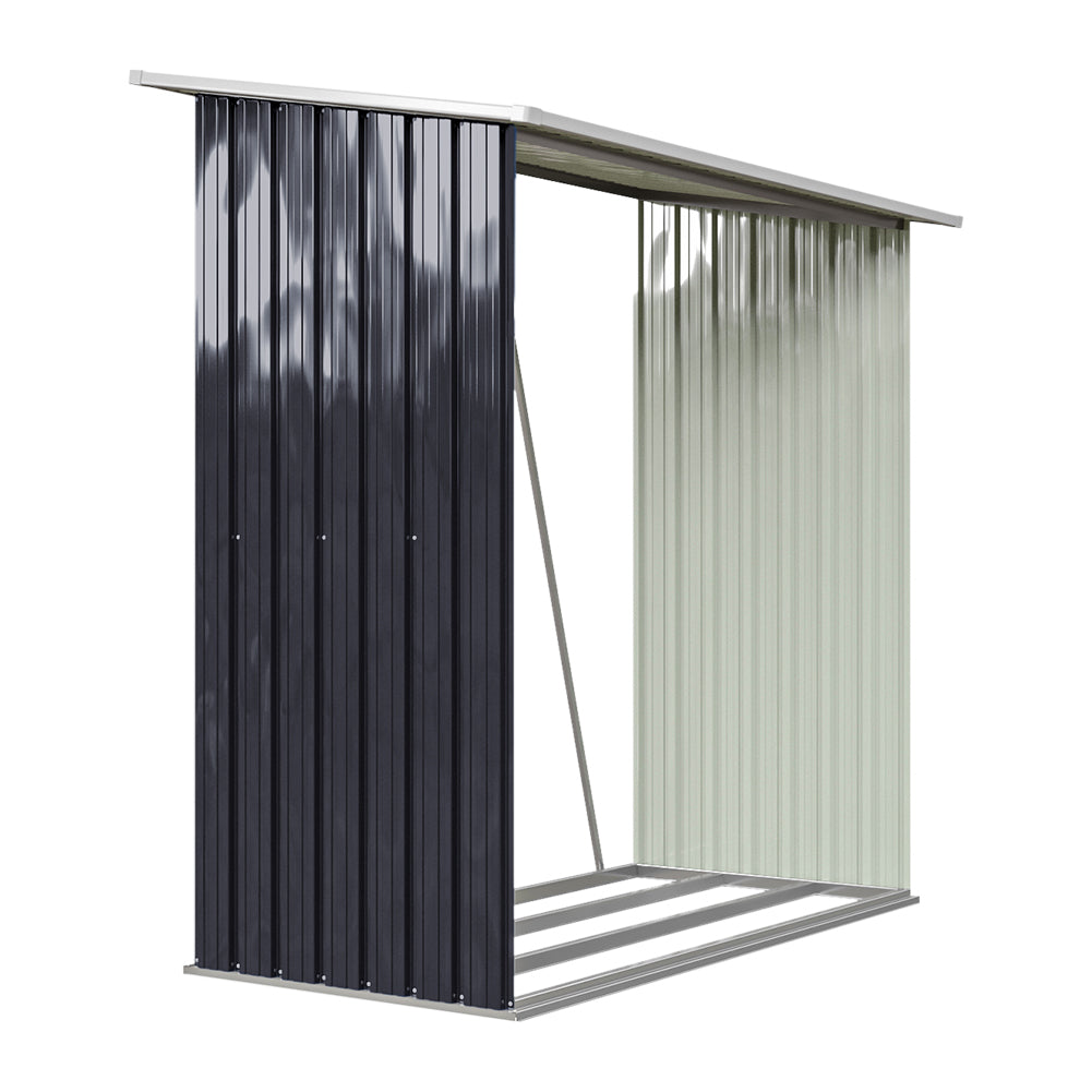 Garden Firewood Shed Outdoor Storage For Backyard Patio Waterproof Bike And Log Store | One Size | Anthracite