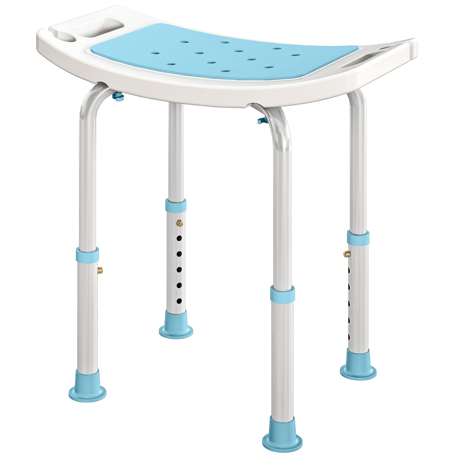 Adjust Aluminium Bath Stool Shower Non-slip W/ Shower Hole | Turquoise