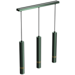 Joker Contemporary Pendant Lamp 3xgu10 Hand Made Cylindrical Style Light | Green & Gold