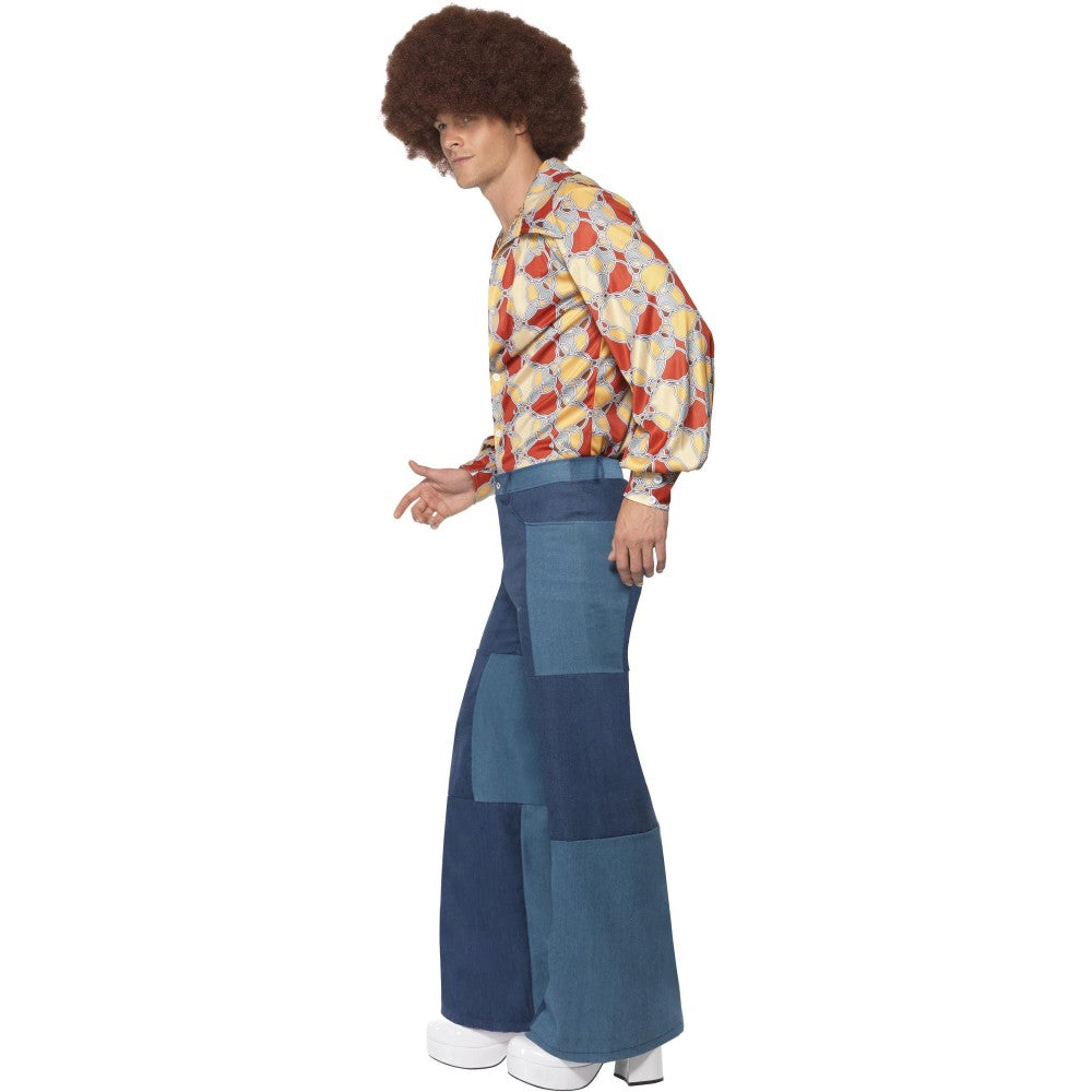 Men's Patchwork Flares, Denim Look | Large