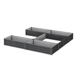 U-shaped Raised Garden Bed With 5 Compartments | One Size | Dark Grey
