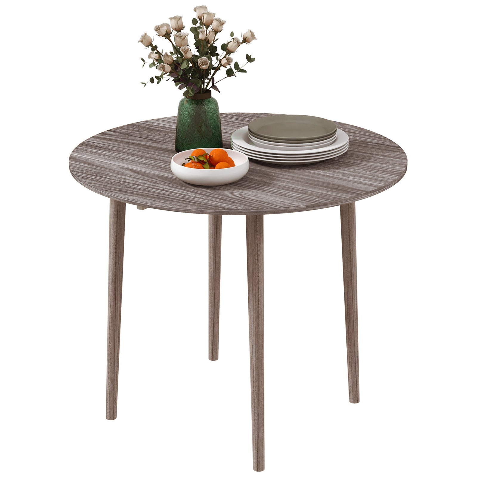 Folding Dining Table For 4, Round Drop Leaf Table