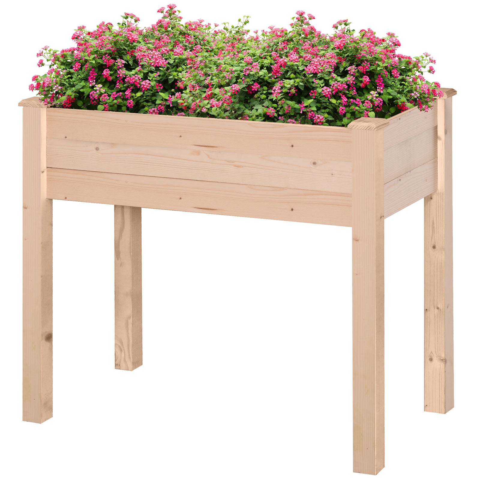 Raised Wooden Garden Planter 86x46x76cm