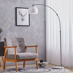 Modern Arched Floor Lamp With Marble Base Adjustable Height 145-220cm