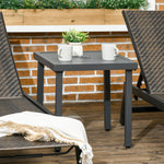 Patio End Table With Umbrella Hole And Steel Frame