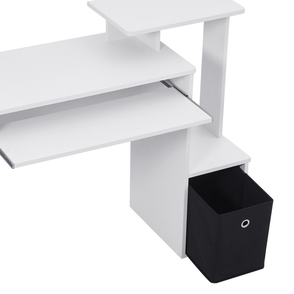 Multipurpose Computer Desk With Storage Bin For Home Office