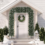 8.2 Ft Snow Frosted Christmas Tree Arch, Doorway Decor With 1800 Tips