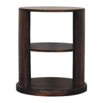 Ventura Side Table, 2 Open Shelves, Dark Brown | Brown