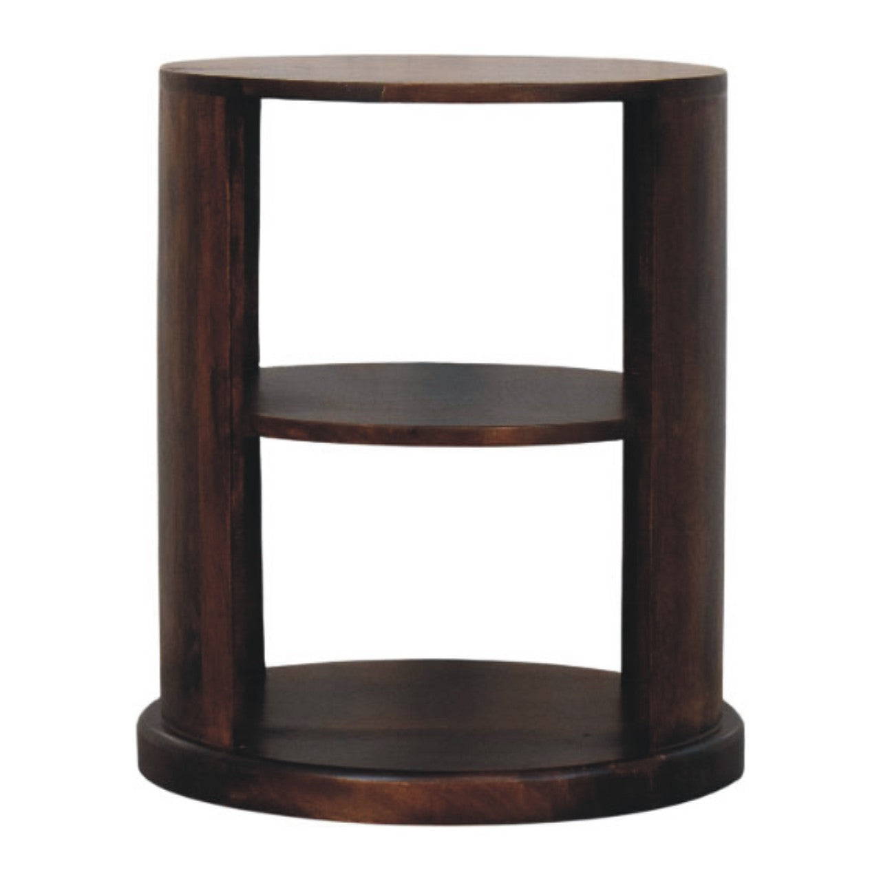 Ventura Side Table, 2 Open Shelves, Dark Brown | Brown