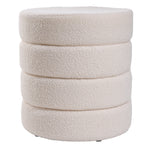 Round Channel Upholstered Ottoman
