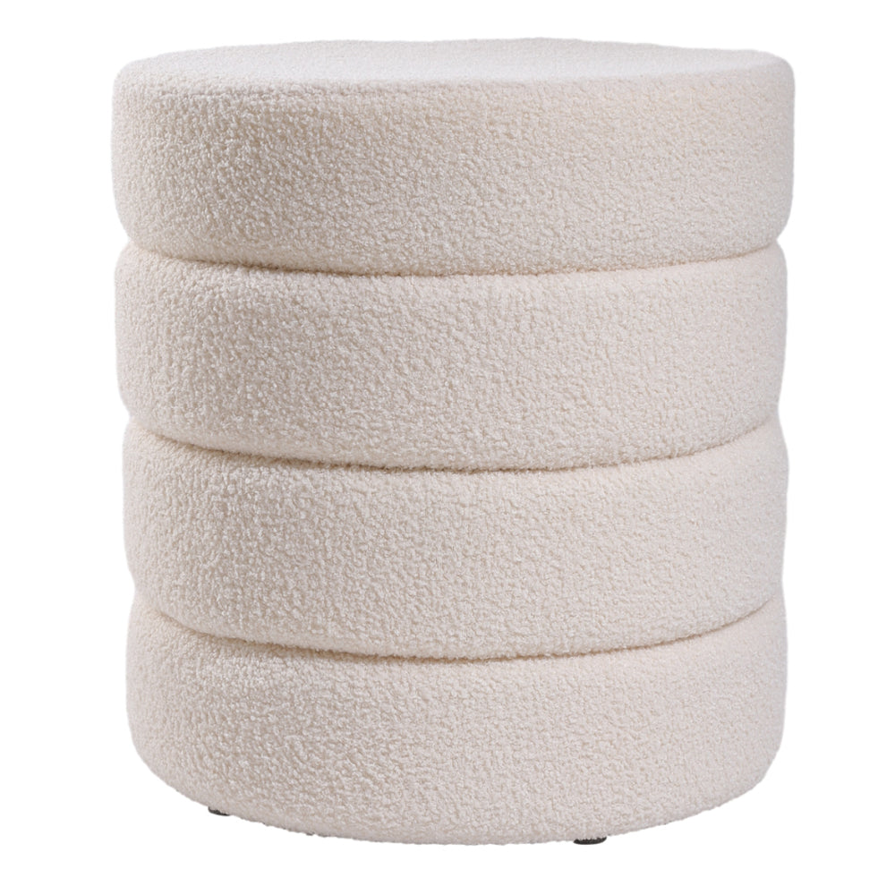 Round Channel Upholstered Ottoman