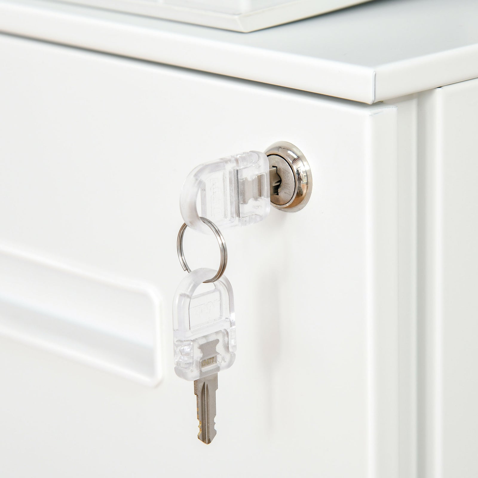 Mobile Lockable File Cabinet With Hanging File Folder | One Size | White