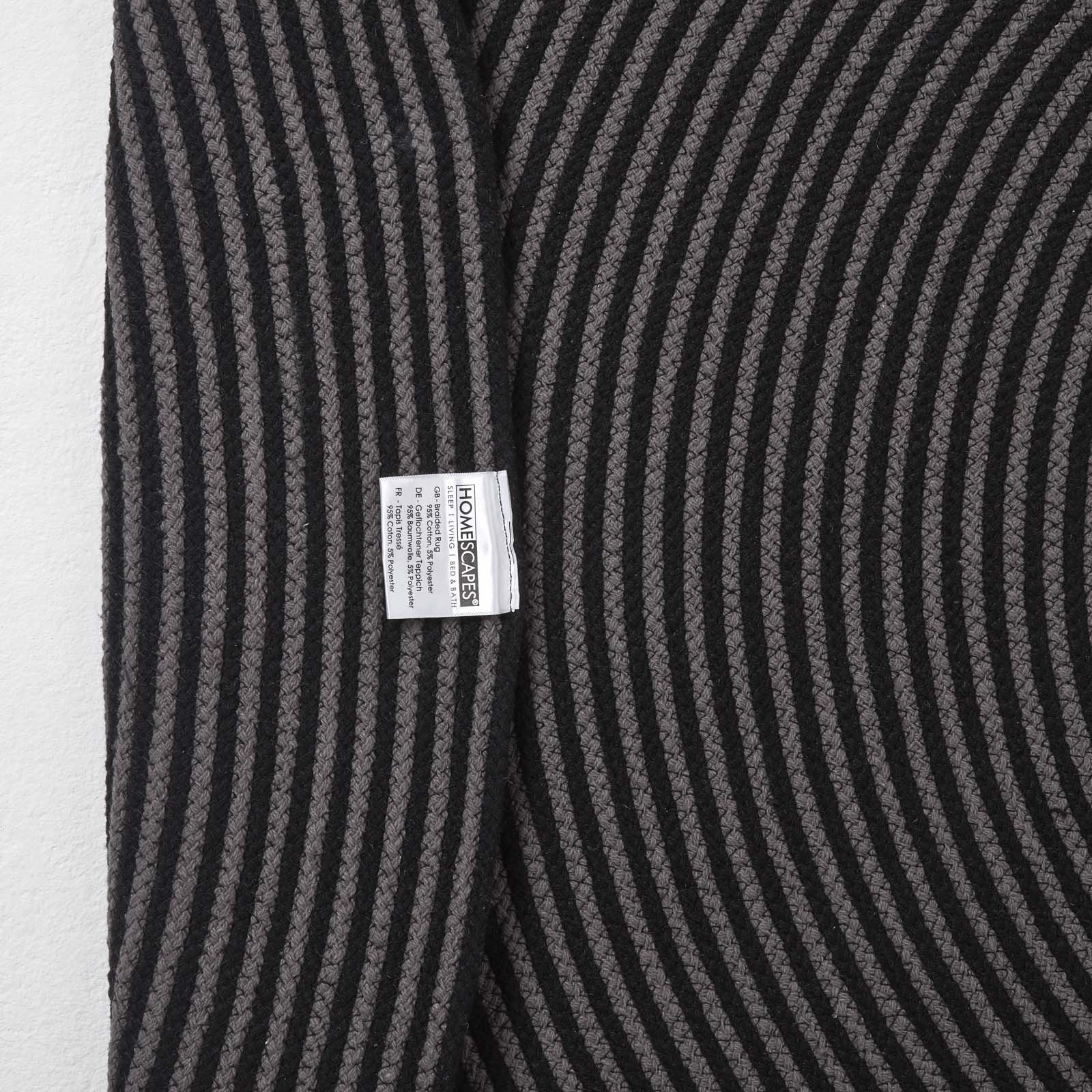 Handmade Woven Spiral Braided Rug | 150cm | Black & Grey