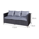 Acorn Rattan 5 Seat Lounge Sofa Set | Black