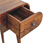 Solid Wood Chestnut London Arch Writing Desk, 2 Drawers, Dark Brown
