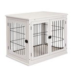 Indoor Cat Box Furniture W/ Scratch Magnetic Door | White