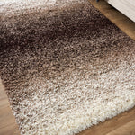 Blended Thick Shaggy Fluffy Deep Pile Living Room Rug | 80cm x 150cm | Brown