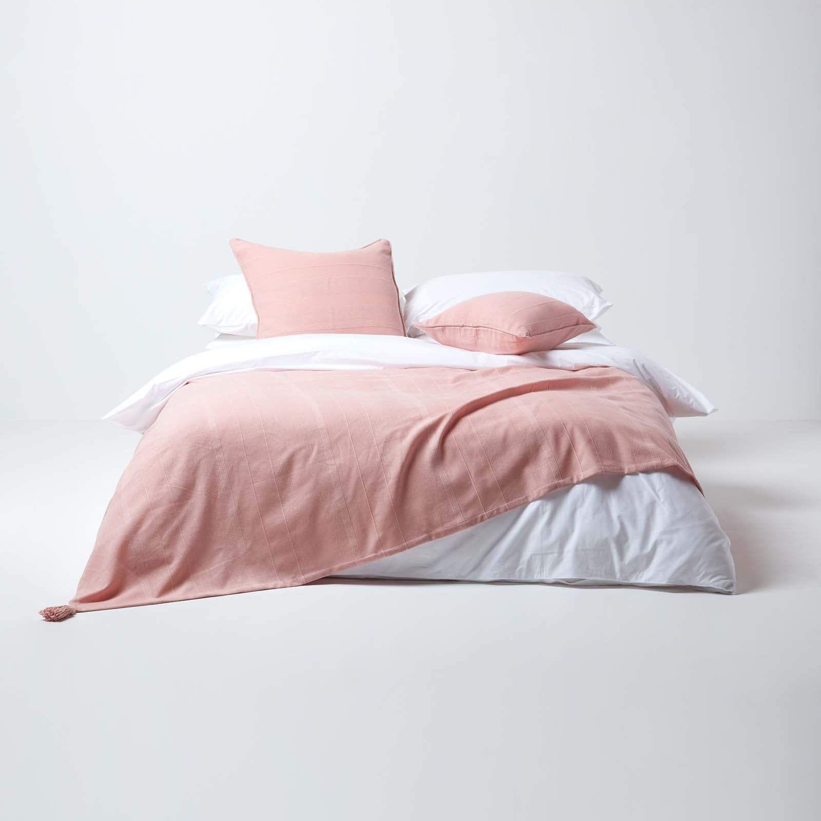Cotton Rajput Ribbed Throw | 150cm x 200cm | Pink