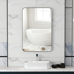 Rectangle Mirror, Wall Mirror With Steel Frame For Bathroom | Large | Black
