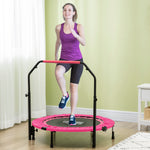 40" Foldable Mini Trampoline W/ Adjustable Handle,for Cardio