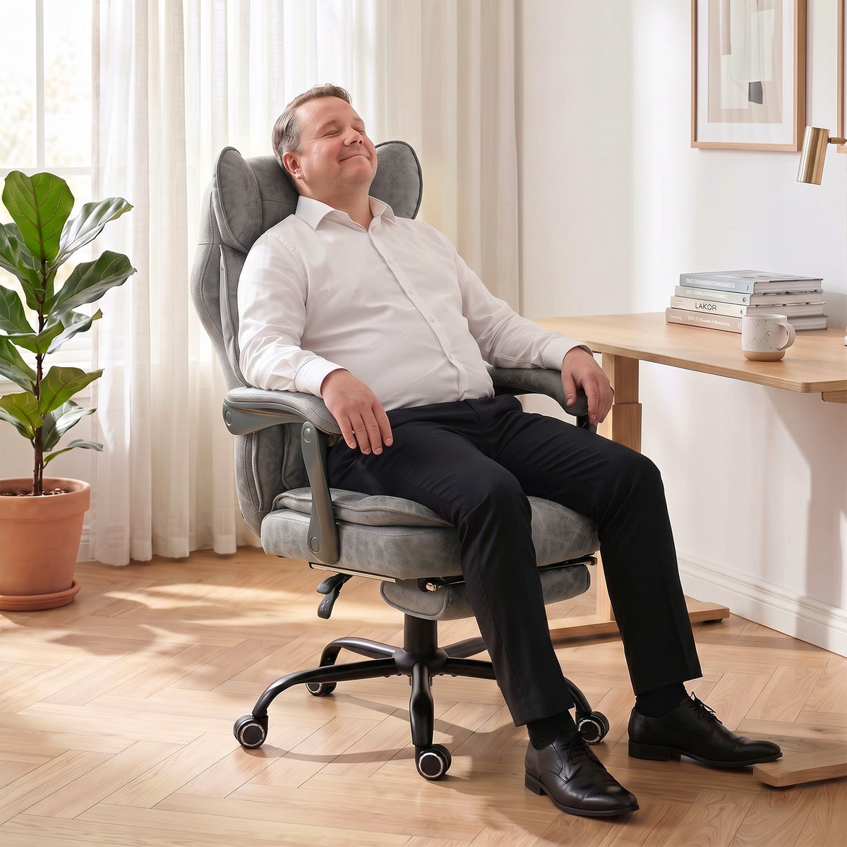 Big And Tall Office Chair With Lumbar Support | Grey