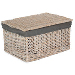 White Wash Steamed Cotton Lined Storage Basket | Set-of-3 | Gray