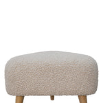 Solid Mango Wood Mud Boucle Triangle Footstool