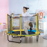 4.6ft Kids Trampoline W/ Enclosure, For Kids 3-10 Years - Yellow