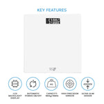 Digital Weighing Bathroom Scale Lcd Display, Automatic On/off | White
