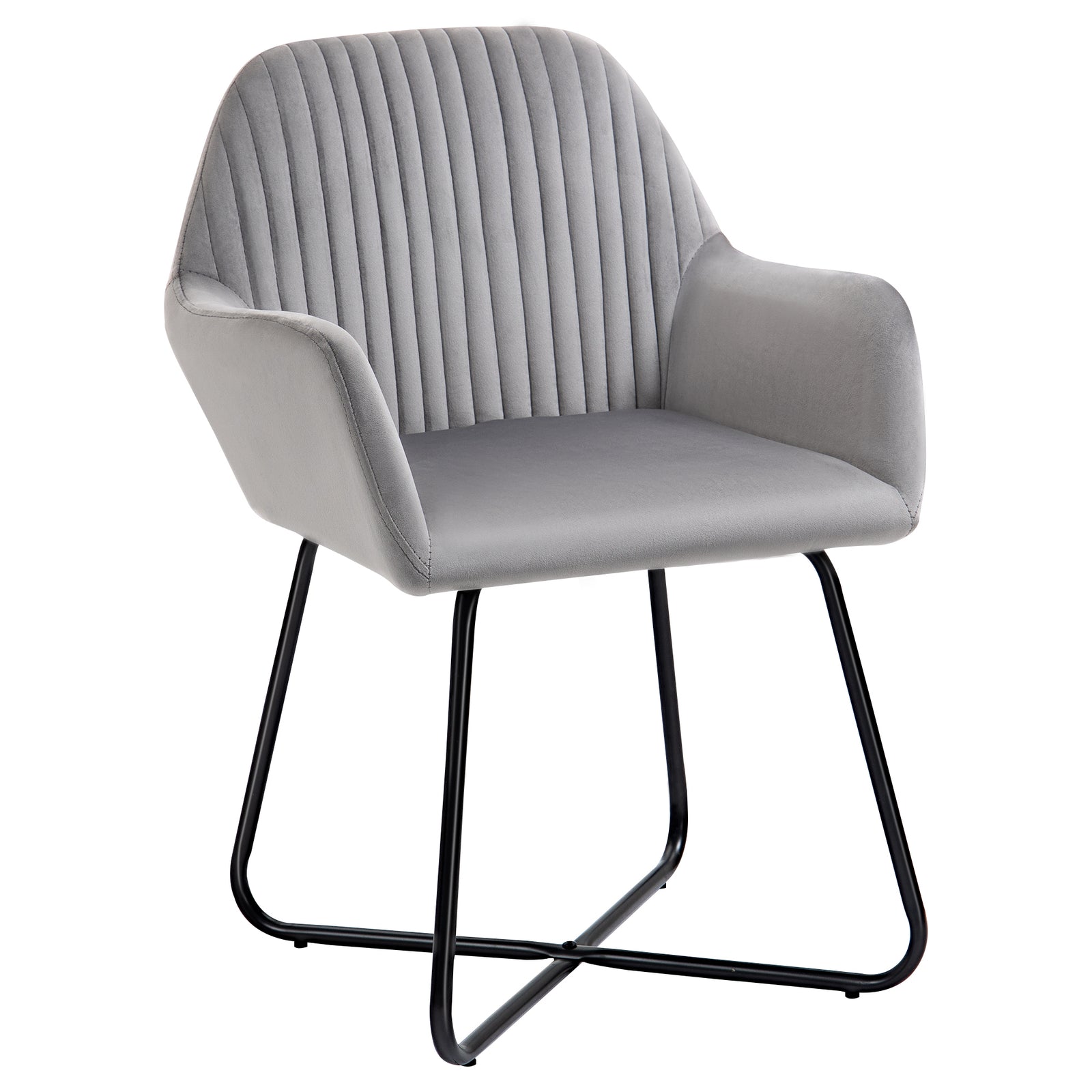 Accent Chair Velvet-feel Upholstered Lounge Armchair | One Size | Gray