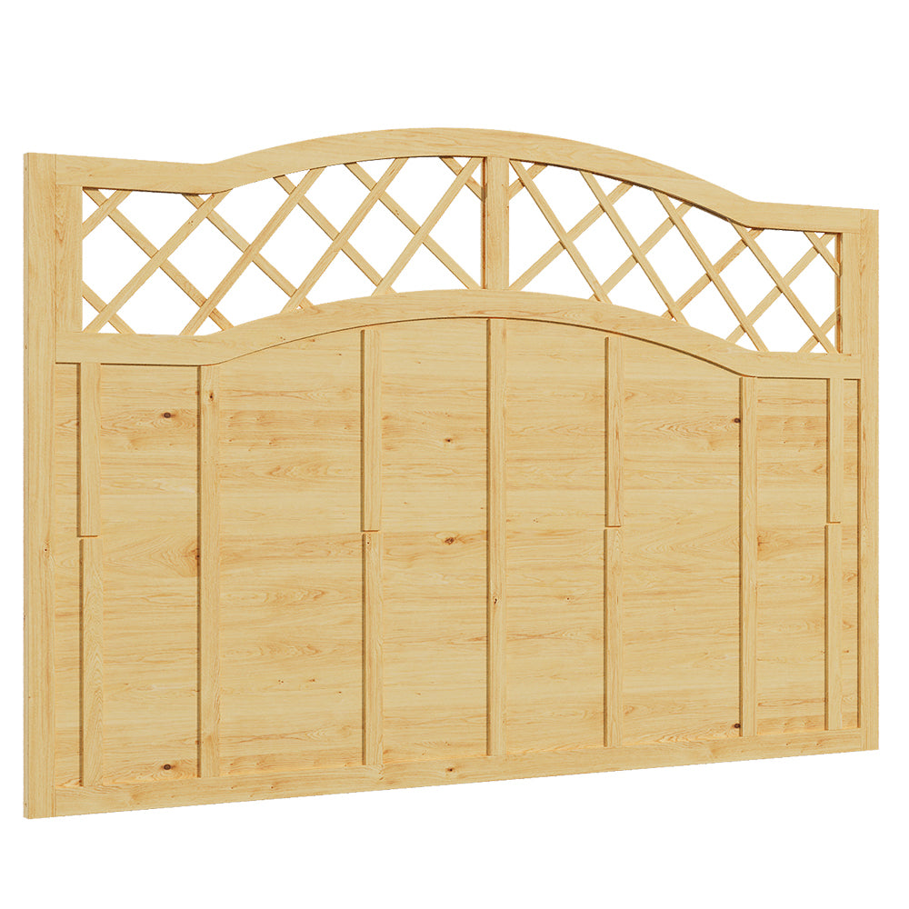 Spruce Wood Fence Panel With Arched Lattice Top 180cm W X 90/120/150/180cm H– Natural Finish, Durable, Easy Diy Garden Privacy Screen | Medium